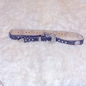 NOCONA FLOWER RHINESTONE GENUINE LEATHER WESTERN BELT